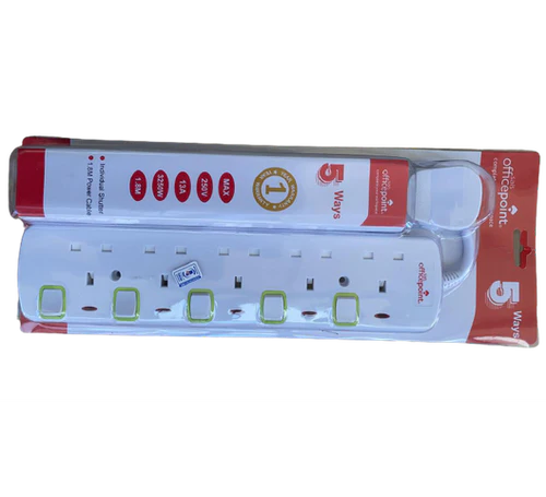Genuine Officepoint 5 way Extension Socket with 2 USB Charging Ports